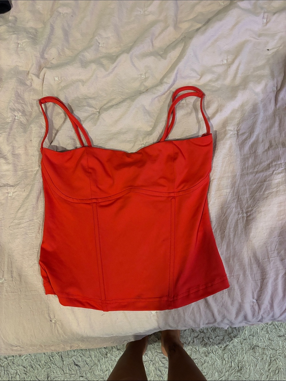 Red Strappy Bustier Corset Top